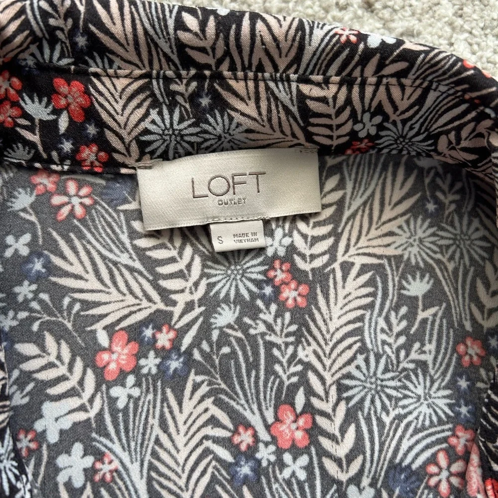 LOFT Outlet Floral Mini Tie Waist Dress - Picture 3 of 8
